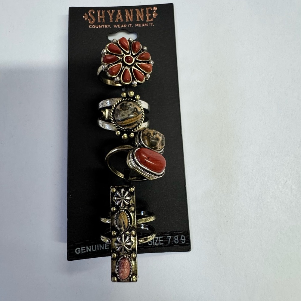 Shyanne Red and Gold Ornate Ring Set